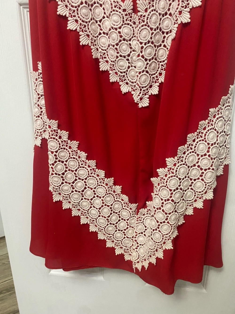 Judith March Bright Red Elastic Waist Off-Shoulder Top-Strapless Dress - Picture 7 of 10